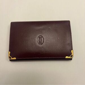 Vintage Cartier Burgundy Compact Card Holder